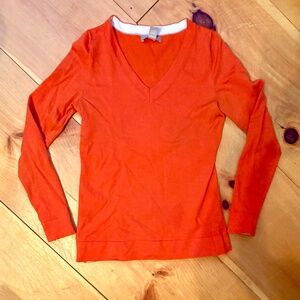 Banana Republic Orange V Neck Sweater S